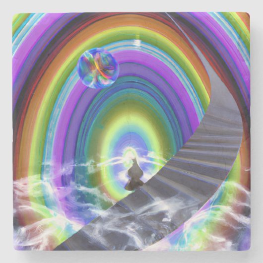 謎の姿が次元間配列で ストーンコースター (正面)