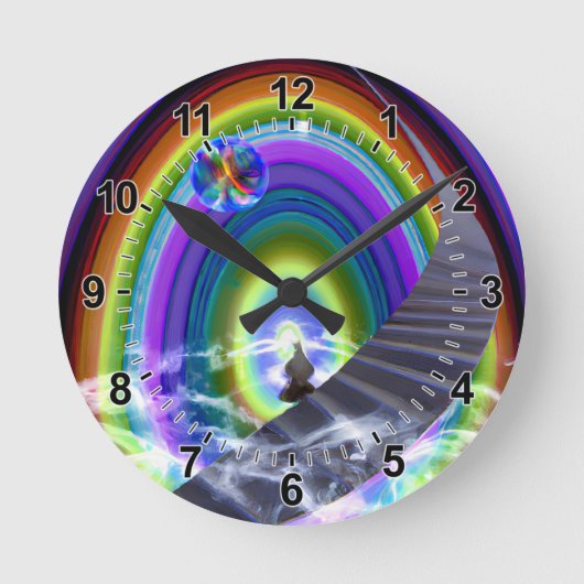 謎の姿が次元間配列で ラウンド壁時計 (正面)