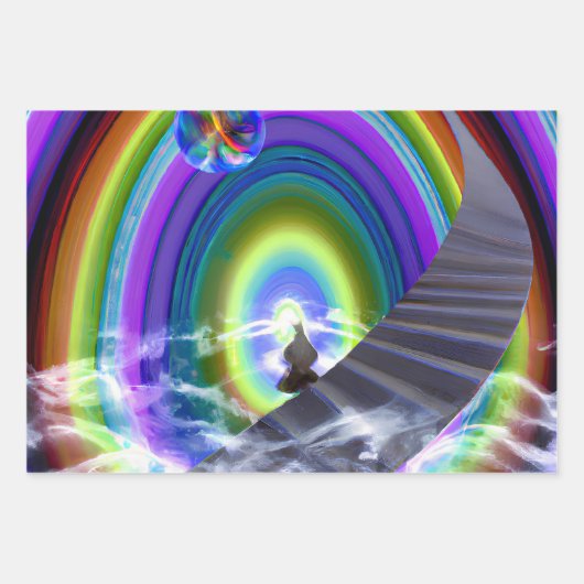 謎の姿が次元間配列で ラッピングペーパーシート (正面)