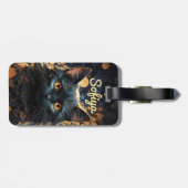 謎の威厳のある黒猫グリッター名 ラゲッジタグ (裏面横)