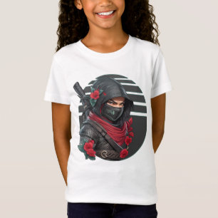 謎の忍者戦士の剣と赤いスカーフ Tシャツ