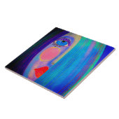 謎の抽象芸術絵を描デジタルの女性 タイル (側面)