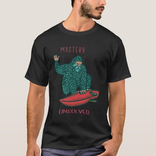 謎の未解決レトロおもしろいイェティデザインあり Tシャツ (正面)