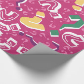謎の熱狂する謎の謎ピンク ラッピングペーパー (角)
