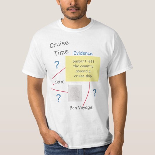 謎の犯罪解決証拠ボードクルーズ時間 Tシャツ (正面)