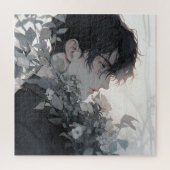 謎の男と花 ジグソーパズル (縦)