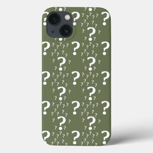 謎の疑問符パズルオリーブグリーンCa Case-Mate iPhoneケース (裏面)