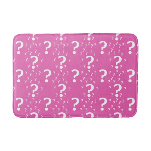 謎の疑問符謎のパズルピンク バスマット (正面)