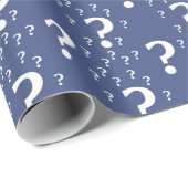 謎の疑問符謎のパズル青 ラッピングペーパー (ロールコーナー)
