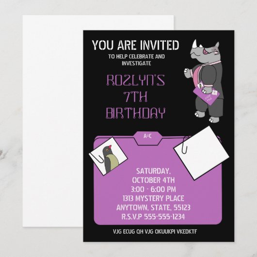 謎の誕生日招待状 招待状 (正面/裏面)