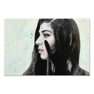 謎の黒い手でオーバーレイした人 フォトプリント           