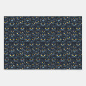 謎の黒猫パターン ラッピングペーパーシート (正面3)