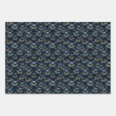 謎の黒猫パターン ラッピングペーパーシート (正面)