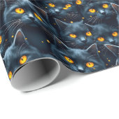 謎の黒猫パターン ラッピングペーパー (ロールコーナー)