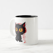 謎の黒猫 ツートーンマグカップ (正面左)