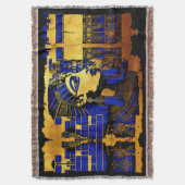 謎めいたエジプトのファラオの写本 スローブランケット (正面縦)