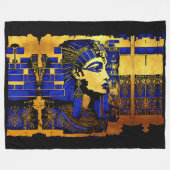 謎めいたエジプトのファラオの写本 フリースブランケット (正面(横))