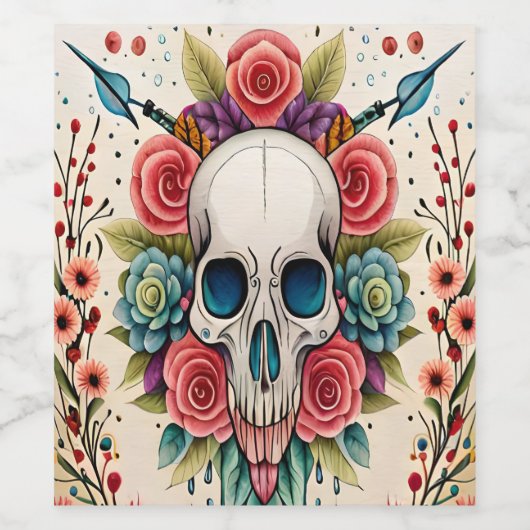 謎めいたドクロ ワインラベル (シングルラベル)