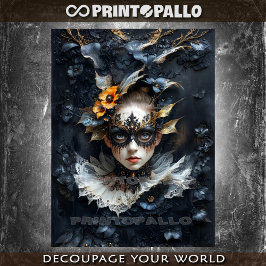 謎めいたベネチアン仮面の女性 薄葉紙