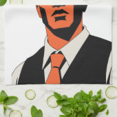 謎めいた男性の表情 キッチンタオル (折り畳み)