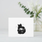 謎めいた黒猫 ポストカード (スタンド正面)