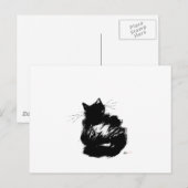 謎めいた黒猫 ポストカード (正面/裏面)