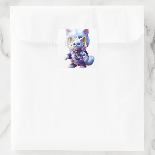 謎めいたCGIホワイトキャットモンスターを発表： スクエアシール (バッグ)