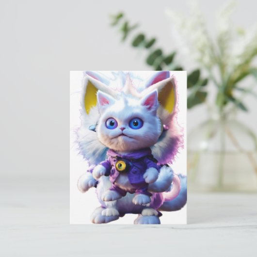 謎めいたCGIホワイトキャットモンスターを発表: ポストカード (スタンド正面)