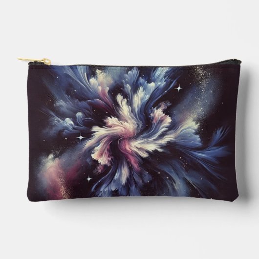謎を捉えた抽象芸術銀河系デザイン アクセサリーポーチ (正面)