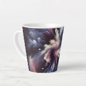 謎を捉えた抽象芸術銀河系デザイン カフェラテマグ (左アングル)