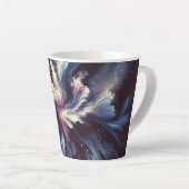 謎を捉えた抽象芸術銀河系デザイン カフェラテマグ (右アングル)