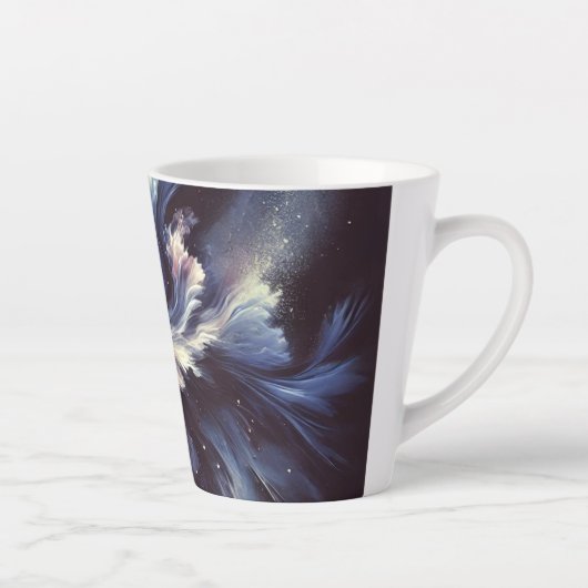 謎を捉えた抽象芸術銀河系デザイン カフェラテマグ (右)