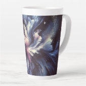 謎を捉えた抽象芸術銀河系デザイン カフェラテマグ (右アングル)