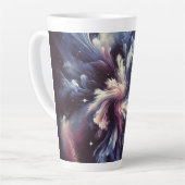 謎を捉えた抽象芸術銀河系デザイン カフェラテマグ (左アングル)