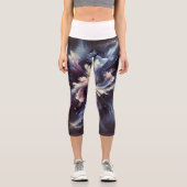 謎を捉えた抽象芸術銀河系デザイン カプリレギンス (正面)