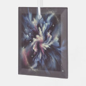 謎を捉えた抽象芸術銀河系デザイン ガラスオーナメント (正面左)