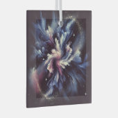 謎を捉えた抽象芸術銀河系デザイン ガラスオーナメント (正面右)