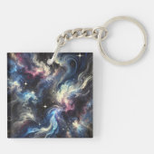 謎を捉えた抽象芸術銀河系デザイン キーホルダー (裏面)