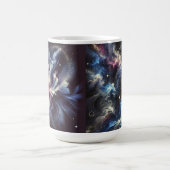 謎を捉えた抽象芸術銀河系デザイン コーヒーマグカップ (中央)