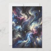 謎を捉えた抽象芸術銀河系デザイン サンキューカード (裏面)