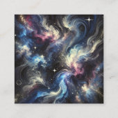 謎を捉えた抽象芸術銀河系デザイン スクエア名刺 (裏面)