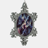 謎を捉えた抽象芸術銀河系デザイン スノーフレークピューターオーナメント (左)