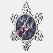 謎を捉えた抽象芸術銀河系デザイン スノーフレークピューターオーナメント (右)