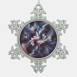 謎を捉えた抽象芸術銀河系デザイン スノーフレークピューターオーナメント