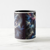 謎を捉えた抽象芸術銀河系デザイン マグカップ (中央)
