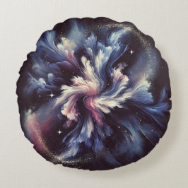 謎を捉えた抽象芸術銀河系デザイン ラウンドクッション