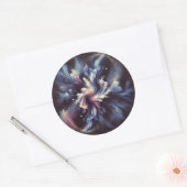 謎を捉えた抽象芸術銀河系デザイン ラウンドシール (封筒)