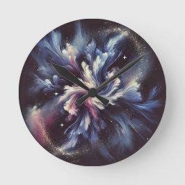 謎を捉えた抽象芸術銀河系デザイン ラウンド壁時計