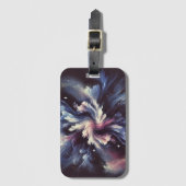 謎を捉えた抽象芸術銀河系デザイン ラゲッジタグ (正面縦)