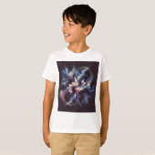 謎を捉えた抽象芸術銀河系デザイン Tシャツ (正面フル)